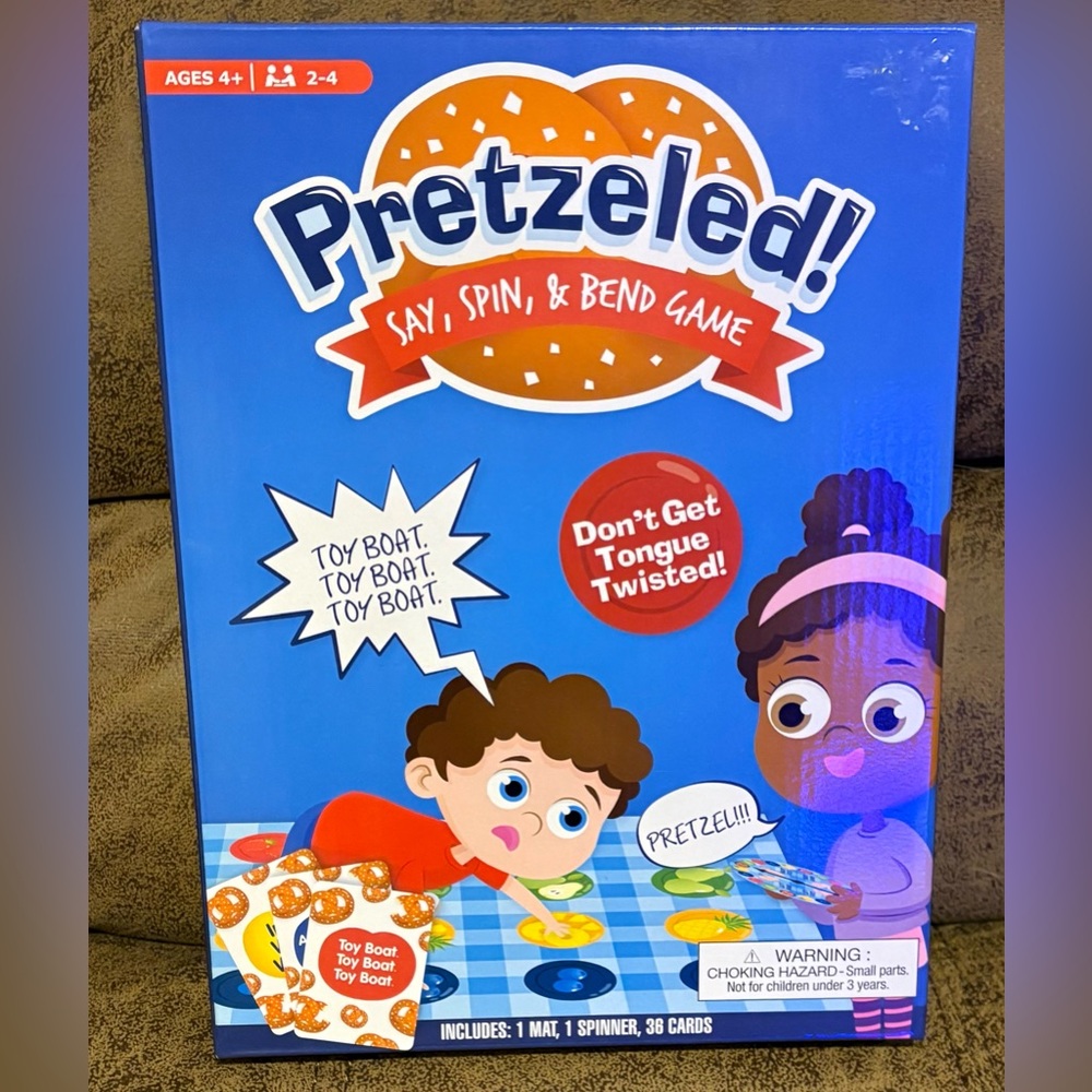 Pretzeled! Twister Meets Tongue Twisters Game, NEW
